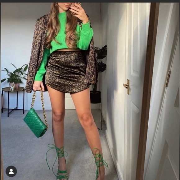 Zara Animal Print Mini Skirt Leopard - Picture 5 of 11